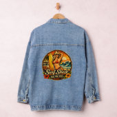 Surf Shack Surfer Pin-Up | Ride The Waves Beach Denim Jacket (Hangar)