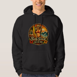 Surf Shack Surfer Pin-Up | Ride The Waves Beach Hoodie