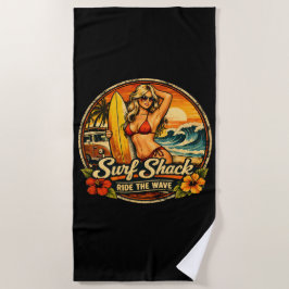 Surf Shack Surfer Pin-Up | Ride The Waves Surfen Strandlaken
