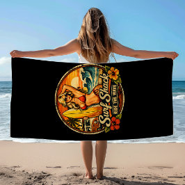 Surf Shack Surfer Pin-Up | Ride The Waves Surfen Strandlaken