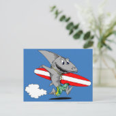 Surf Shark Briefkaart (Staand voorkant)