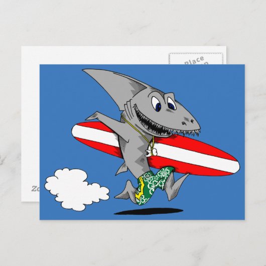 Surf Shark Briefkaart (Voorkant / Achterkant)