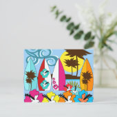 Surf Shop Surfred Ocean Beach Surfboards Palm Tree Briefkaart (Staand voorkant)