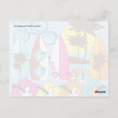 Surf Shop Surfred Ocean Beach Surfboards Palm Tree Briefkaart (Achterkant)