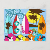 Surf Shop Surfred Ocean Beach Surfboards Palm Tree Briefkaart (Voorkant)
