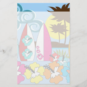 Surf Shop Surfred Ocean Beach Surfboards Palm Tree Briefpapier