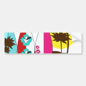 Surf Shop Surfred Ocean Beach Surfboards Palm Tree Bumpersticker (Voorkant)