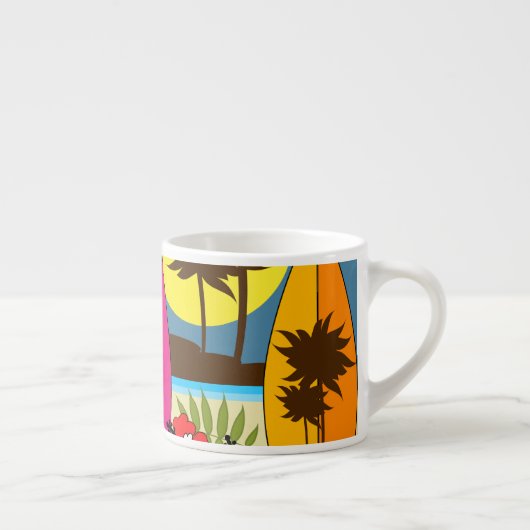 Surf Shop Surfred Ocean Beach Surfboards Palm Tree Espresso Kop (Rechts)