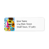 Surf Shop Surfred Ocean Beach Surfboards Palm Tree Etiket (Voorkant)