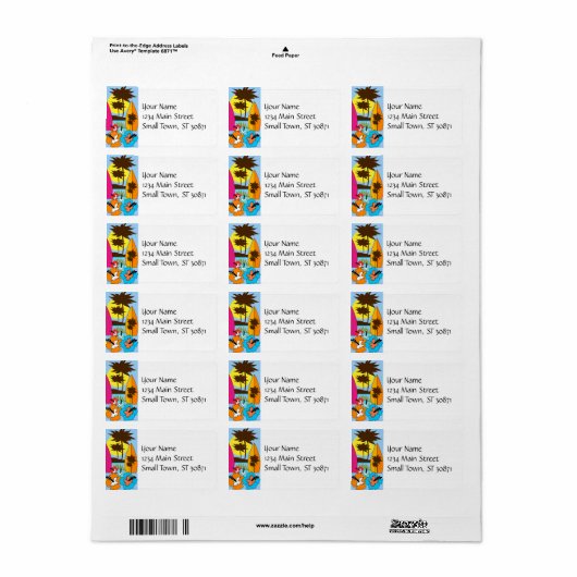 Surf Shop Surfred Ocean Beach Surfboards Palm Tree Etiket (Full Sheet)