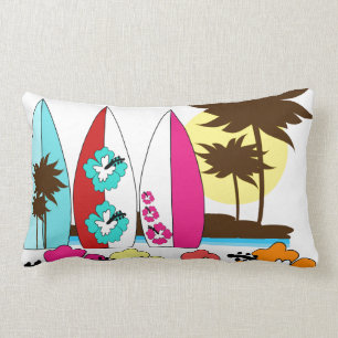 Surf Shop Surfred Ocean Beach Surfboards Palm Tree Kussen