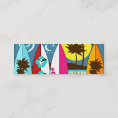 Surf Shop Surfred Ocean Beach Surfboards Palm Tree Mini Visitekaartje (Achterkant)
