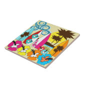Surf Shop Surfred Ocean Beach Surfboards Palm Tree Tegeltje (Zijkant)