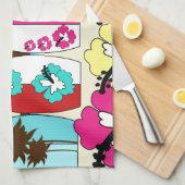 Surf Shop Surfred Ocean Beach Surfboards Palm Tree Theedoek (Quarter Fold)