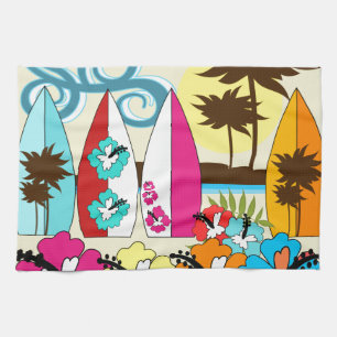 Surf Shop Surfred Ocean Beach Surfboards Palm Tree Theedoek