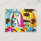 Surf Shop Surfred Ocean Beach Surfboards Palm Tree Visitekaartje (Achterkant)