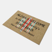 Surf Sign Customize Monogram Hawaiian Aloha Deurmat (Schuin)