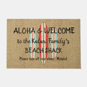 Surf Sign Customize Monogram Hawaiian Aloha Deurmat