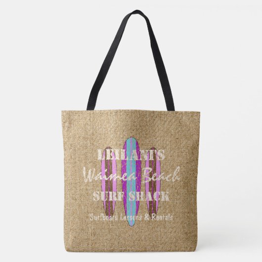 Surf Sign Customize Monogram Hawaiian Beach Bag Tote Bag (Voorkant)
