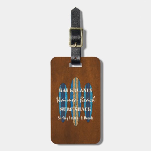 Surf Sign Customize Monogram Hawaiian Surfboards Bagagelabel (Voorkant verticaal)