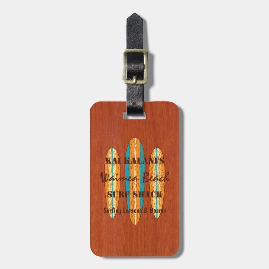 Surf Sign Customize Monogram Hawaiian Surfboards Bagagelabel (Voorkant verticaal)