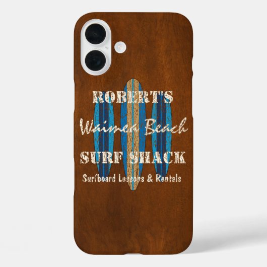 Surf Sign Customize Monogram Hawaiian Surfboards Case-Mate iPhone Case (Achterkant)