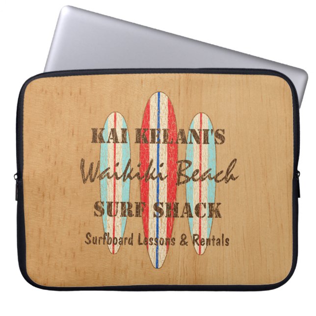 Surf Sign Customize Monogram Hawaiian Surfboards Laptop Sleeve (Voorkant)