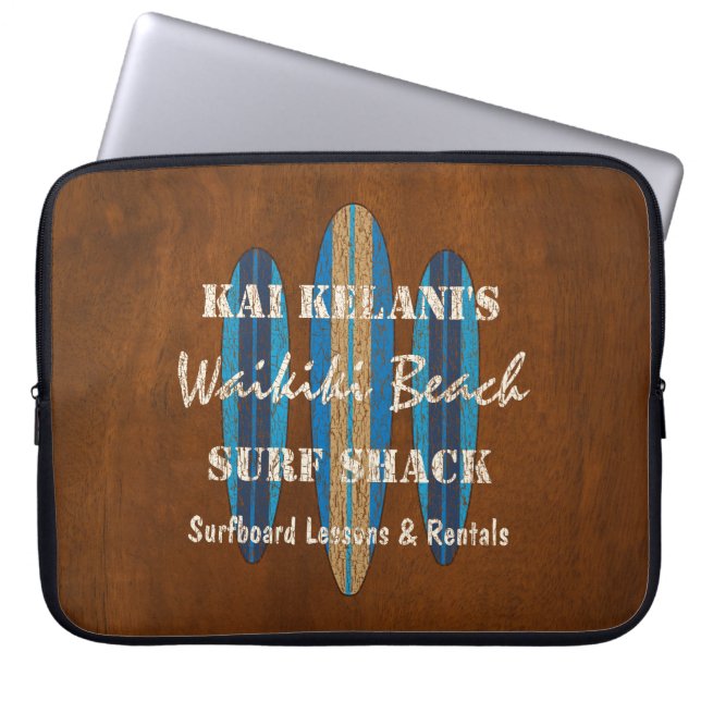Surf Sign Customize Monogram Hawaiian Surfboards Laptop Sleeve (Voorkant)