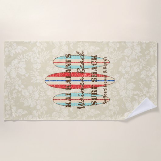 Surf Sign Customize Monogram Hawaiian Surfboards Strandlaken (Voorkant)