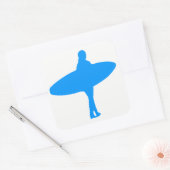 Surf Silhouette Vierkante Sticker (Envelop)