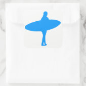 Surf Silhouette Vierkante Sticker (Tas)