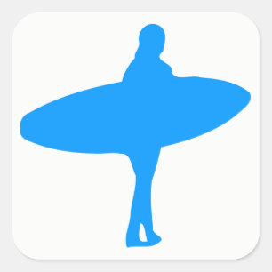 Surf Silhouette Vierkante Sticker