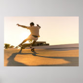 Surf skater training surfen moves poster (Voorkant)