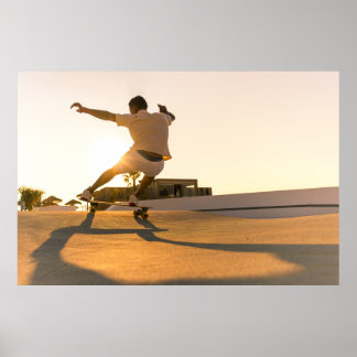 Surf skater training surfen moves poster