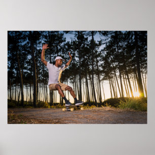 Surf skater training surfen moves poster