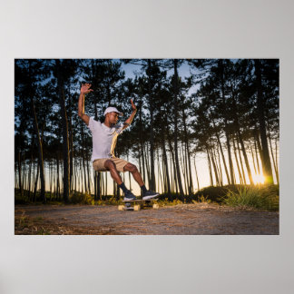 Surf skater training surfen moves poster