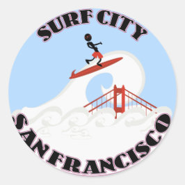 Surf Stad San Francisco Ronde Sticker