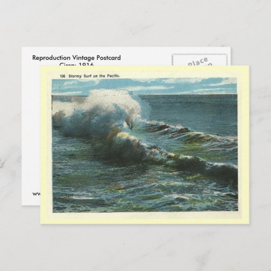  Surf Stille Oceaan Briefkaart (Voorkant / Achterkant)