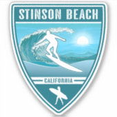 Surf Stinson Beach California Sticker (Voorkant)