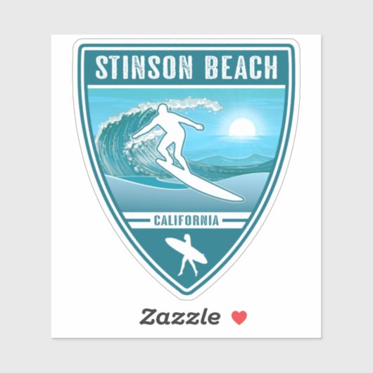 Surf Stinson Beach California Sticker (Vel)