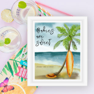Surf strand baby shower - Baby's zijn zoet Poster
