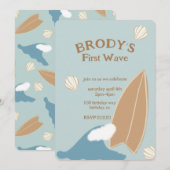 Surf Summer Boy Birthday Kaart (Voorkant / Achterkant)