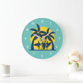 Surf sun and palm trees cool surf grote klok (Huis)