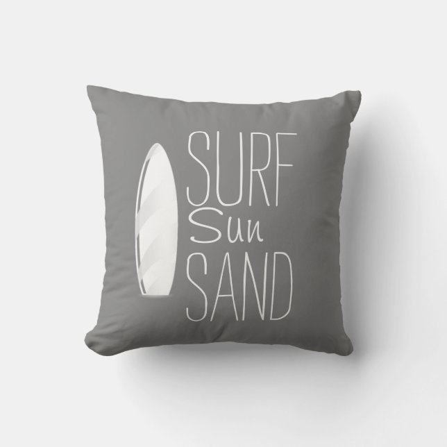 Surf Sun Sand Pillow Grey Kussen (Voorkant)