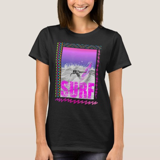 Surf Surf Draag 80s Retro Grafisch T-shirt (Voorkant)