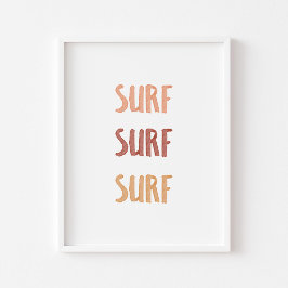 Surf Surf Surf afdrukken Poster