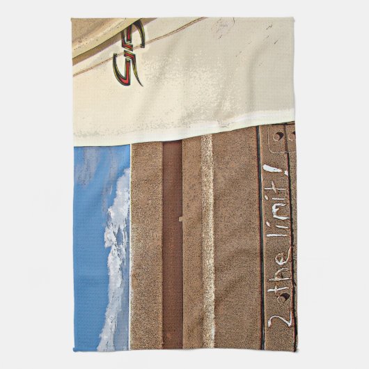 Surf surfboard 2the limit surfing Brown blue Theedoek (Verticaal)