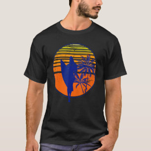 Surf Surfboard Surfer Ocean Tropical Sunset T-shirt