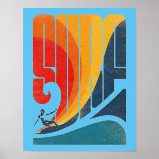 Surf,  surfen poster, Surven kunst aan de muur Poster (Voorkant)