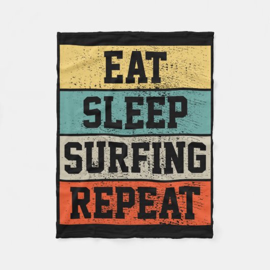 Surf surfen retro vintage cadeau fleece deken (Voorkant)